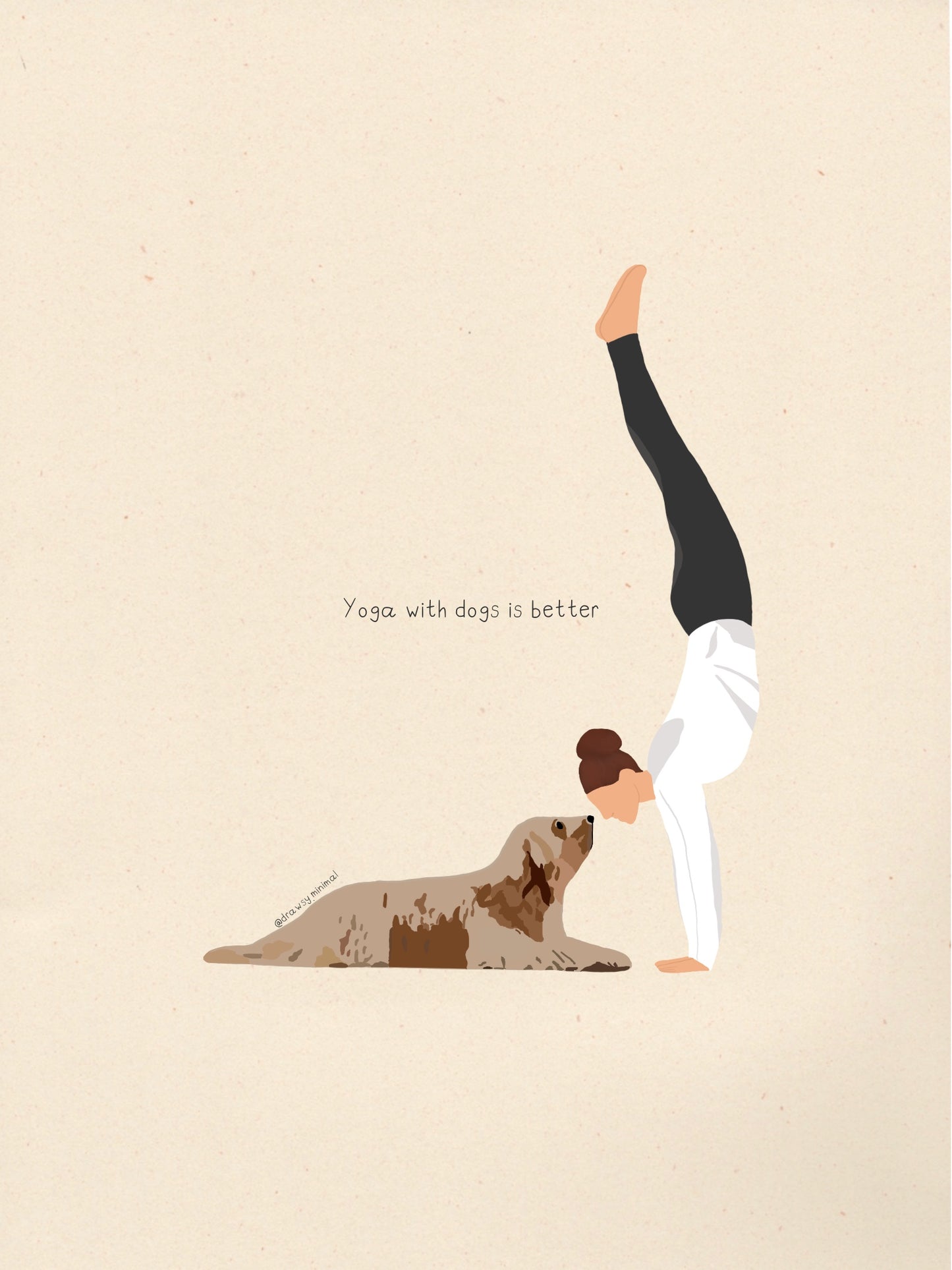 Yoga with dogs - Print