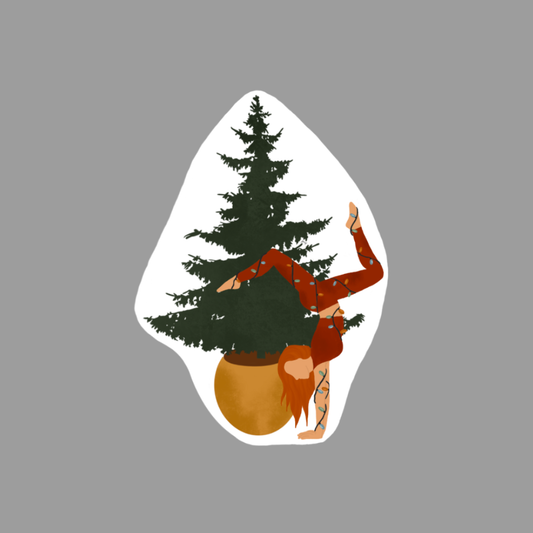 Christmas and yoga - Sticker